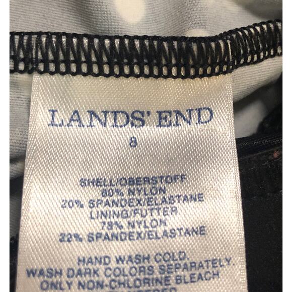 LANDS END size 8 Modest TANKINI Swim Suit TOP & Ribbed bottoms BLACK SET C23 - Picture 4 of 12